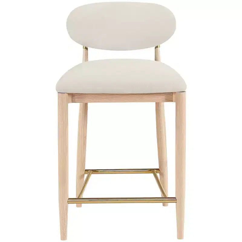 Meridian Furniture Riccio Natural Finish Performance Fabric Counter Stool