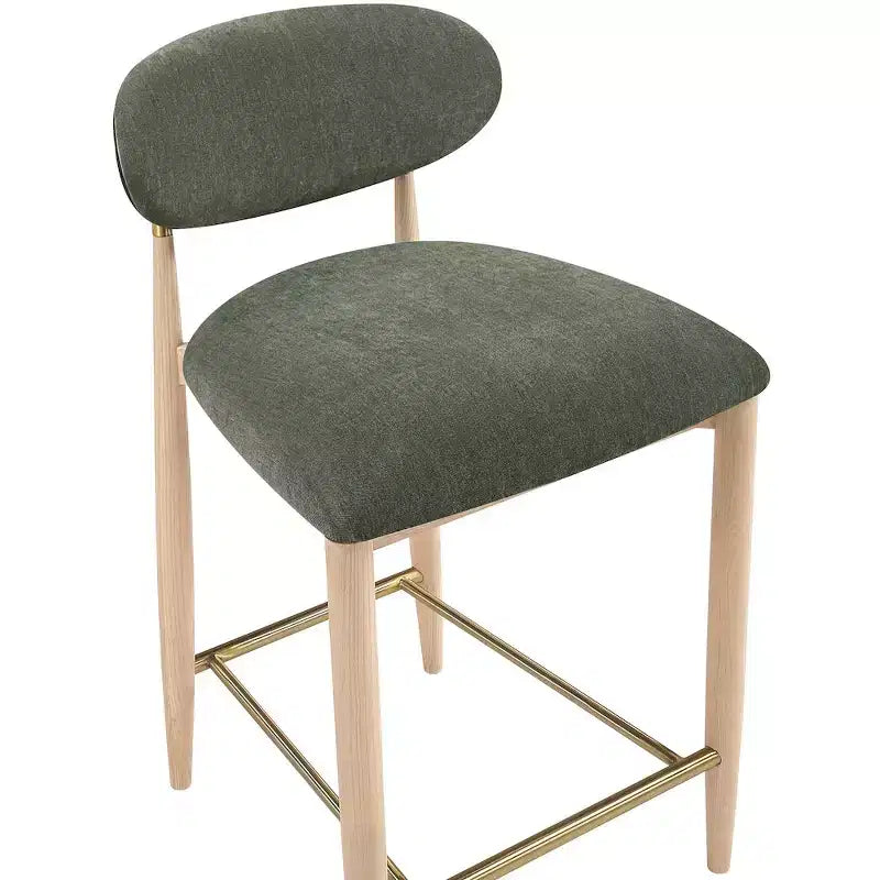 Meridian Furniture Riccio Natural Finish Performance Fabric Counter Stool