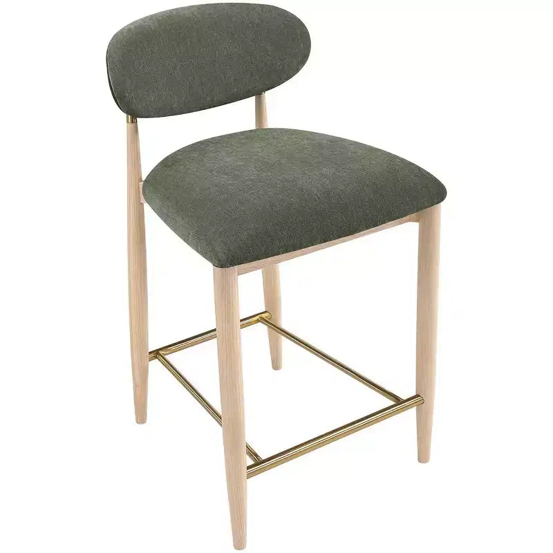 Meridian Furniture Riccio Natural Finish Performance Fabric Counter Stool