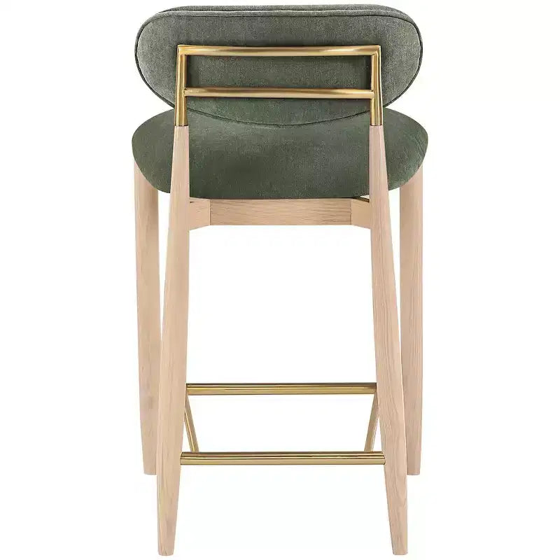 Meridian Furniture Riccio Natural Finish Performance Fabric Counter Stool