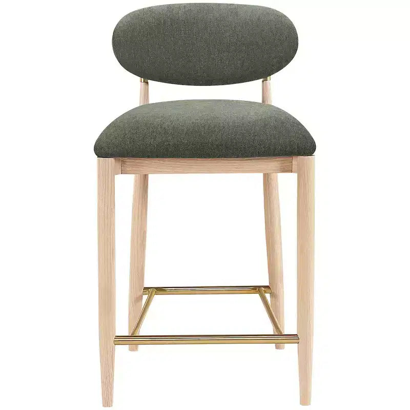 Meridian Furniture Riccio Natural Finish Performance Fabric Counter Stool