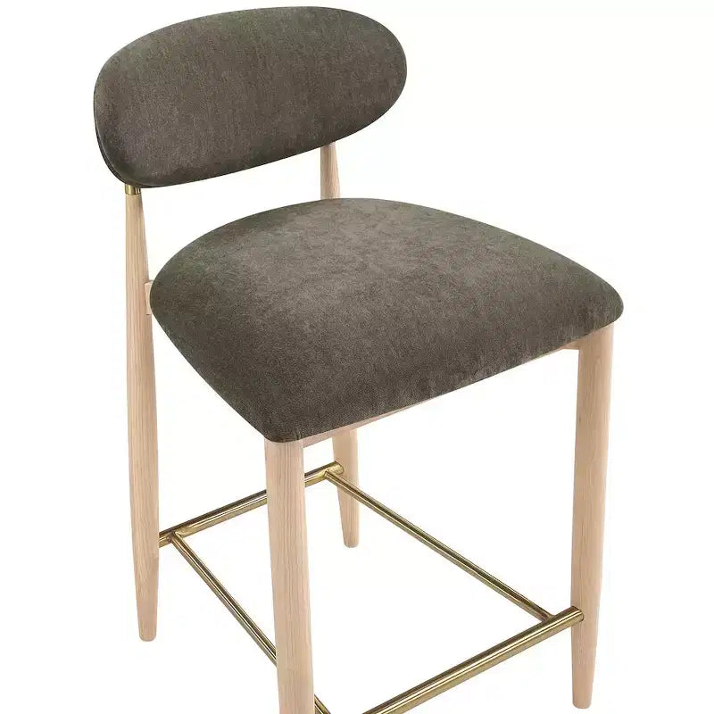 Meridian Furniture Riccio Natural Finish Performance Fabric Counter Stool
