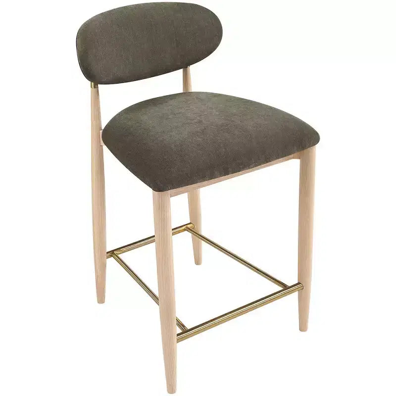 Meridian Furniture Riccio Natural Finish Performance Fabric Counter Stool