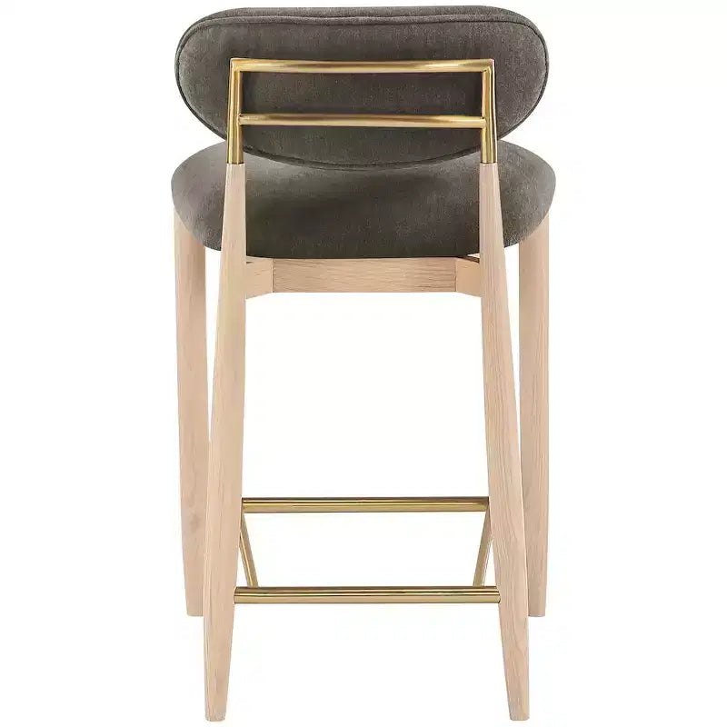 Meridian Furniture Riccio Natural Finish Performance Fabric Counter Stool