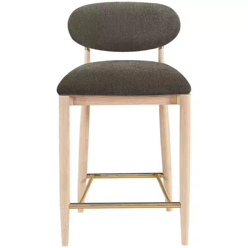 Meridian Furniture Riccio Natural Finish Performance Fabric Counter Stool