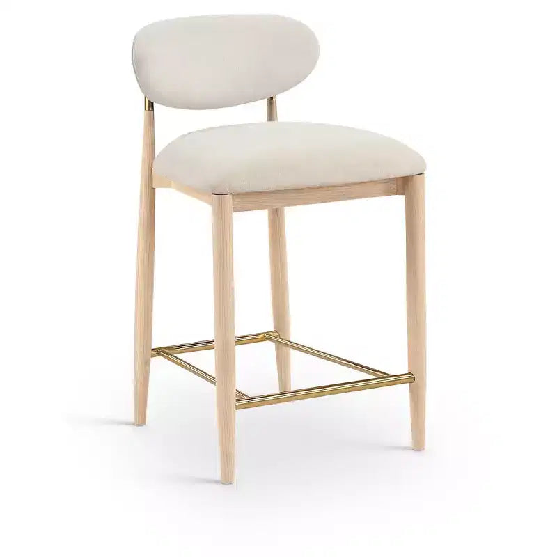 Meridian Furniture Riccio Natural Finish Performance Fabric Counter Stool