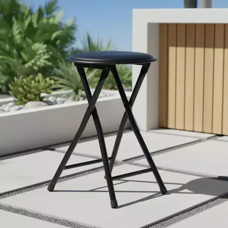 FurnitureR Folding Table and Stool Set, Adjustable Height Tray Table with Tilting Top and Cup Holder, Portable Desk for Bed, Sofa, Study or Outdoor