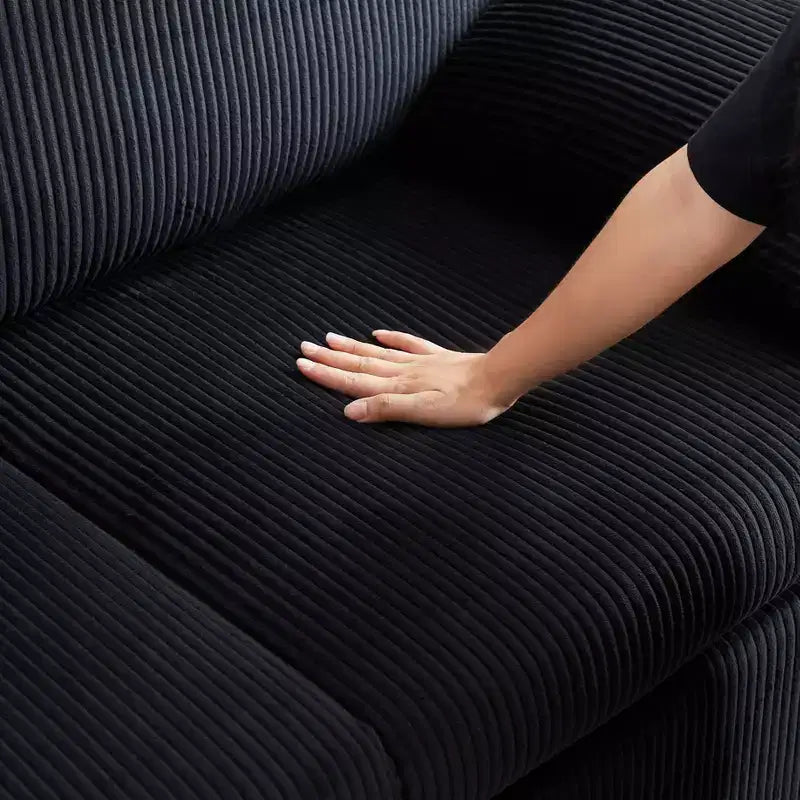 MAYEERTY 64.5 3-in-1 Convertible Corduroy Sleeper Sofa Bed with Pullout Bed