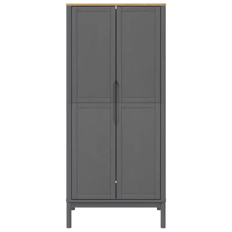 vidaXL Wardrobe Grey Solid pine wood 30.3 x 20.9 x 67.3 in Wardrobe