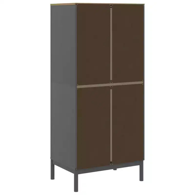 vidaXL Wardrobe Grey Solid pine wood 30.3 x 20.9 x 67.3 in Wardrobe