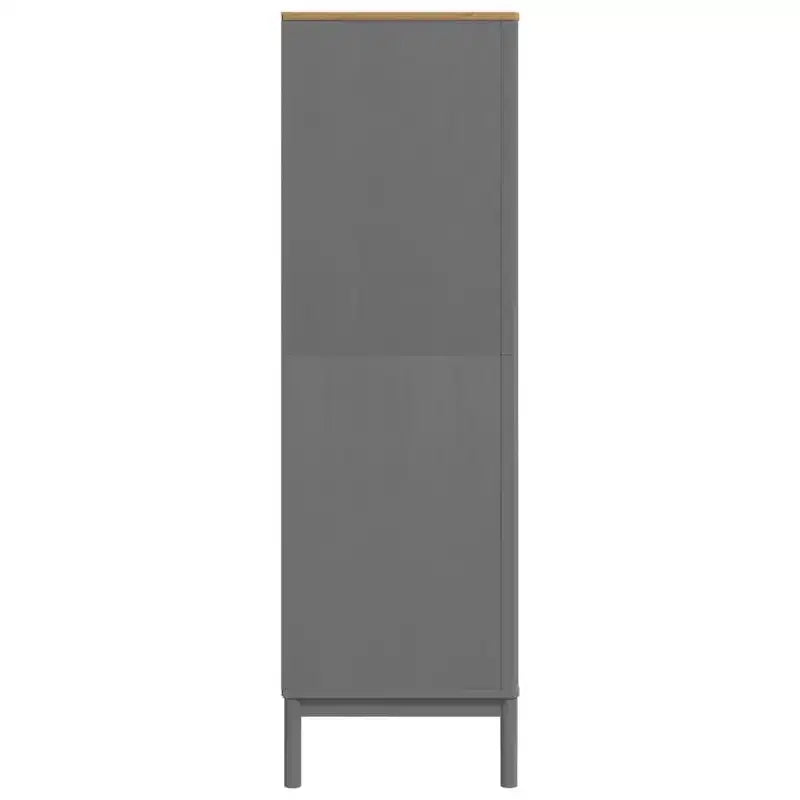 vidaXL Wardrobe Grey Solid pine wood 30.3 x 20.9 x 67.3 in Wardrobe