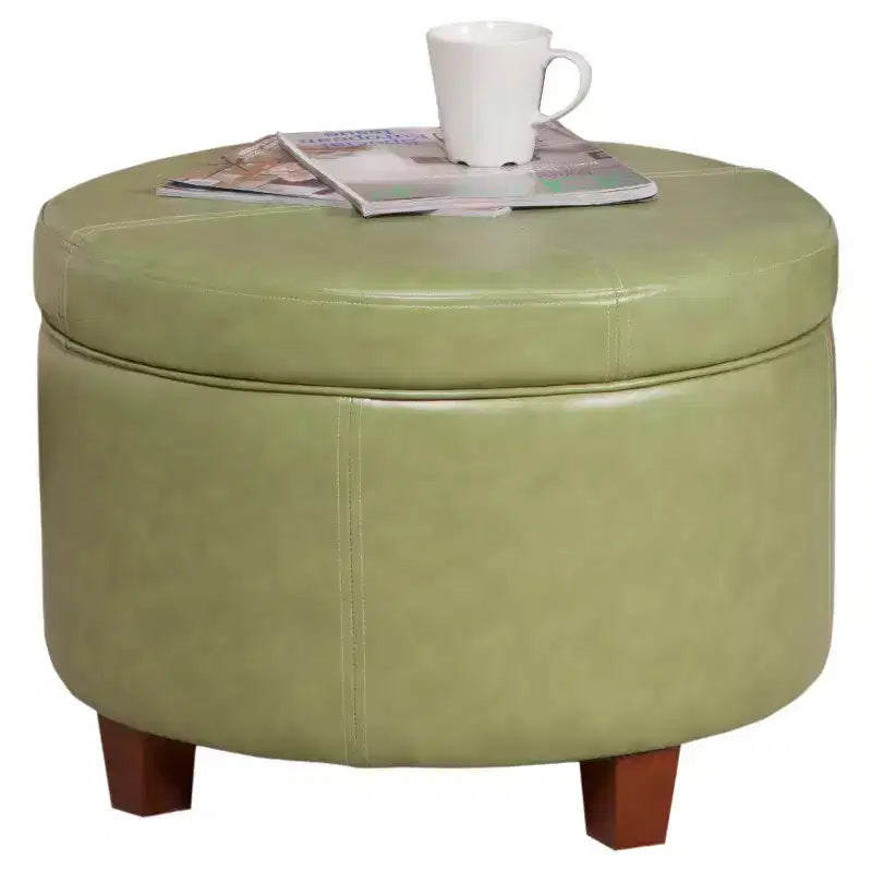 Large Round Storage Ottoman - HomePop