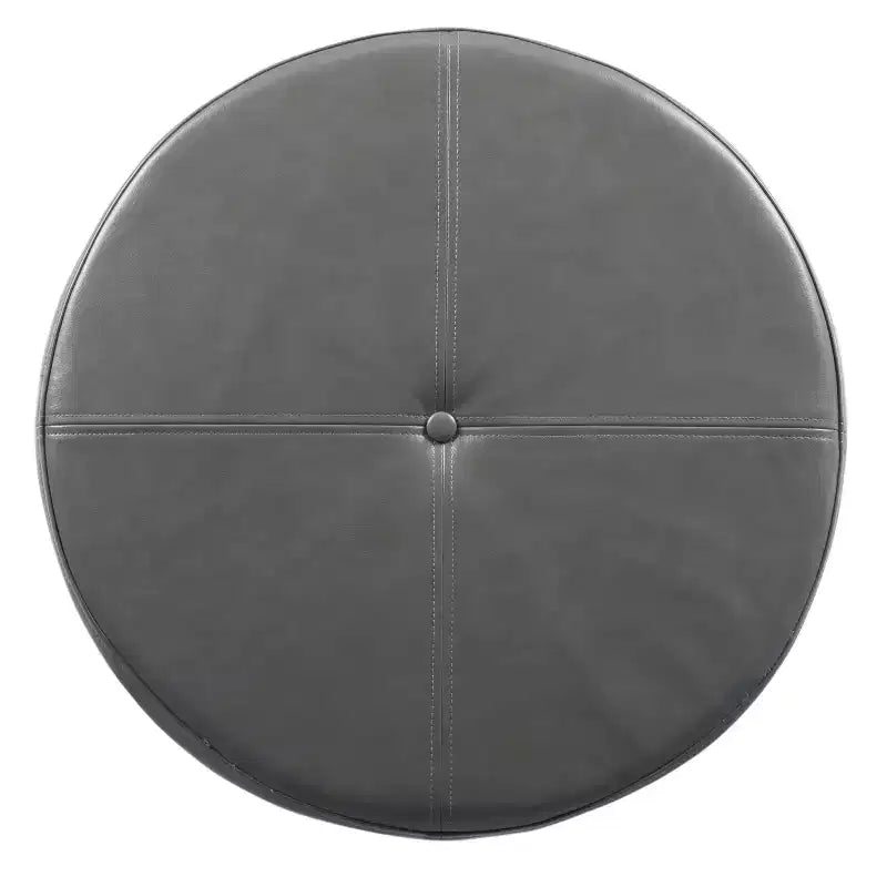 Large Round Storage Ottoman - HomePop