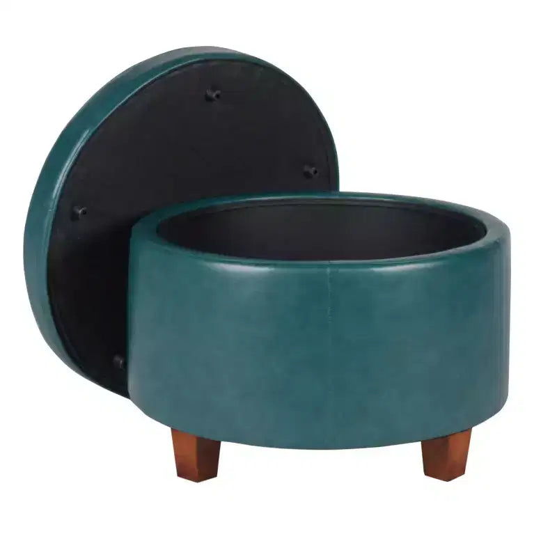 Large Round Storage Ottoman - HomePop