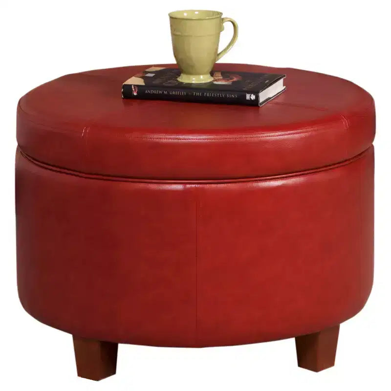 Large Round Storage Ottoman - HomePop