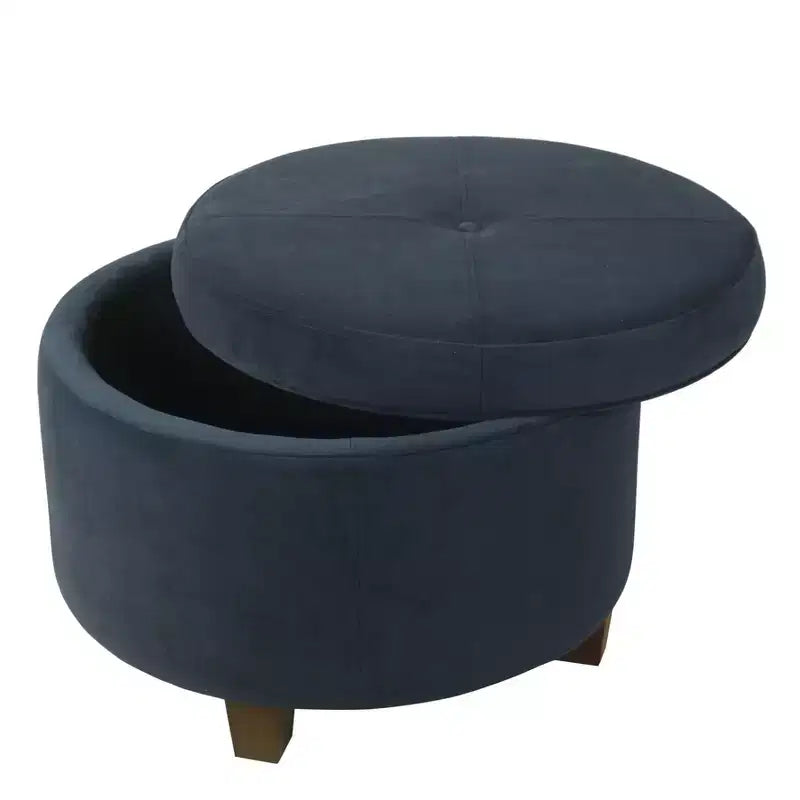 Large Round Storage Ottoman - HomePop
