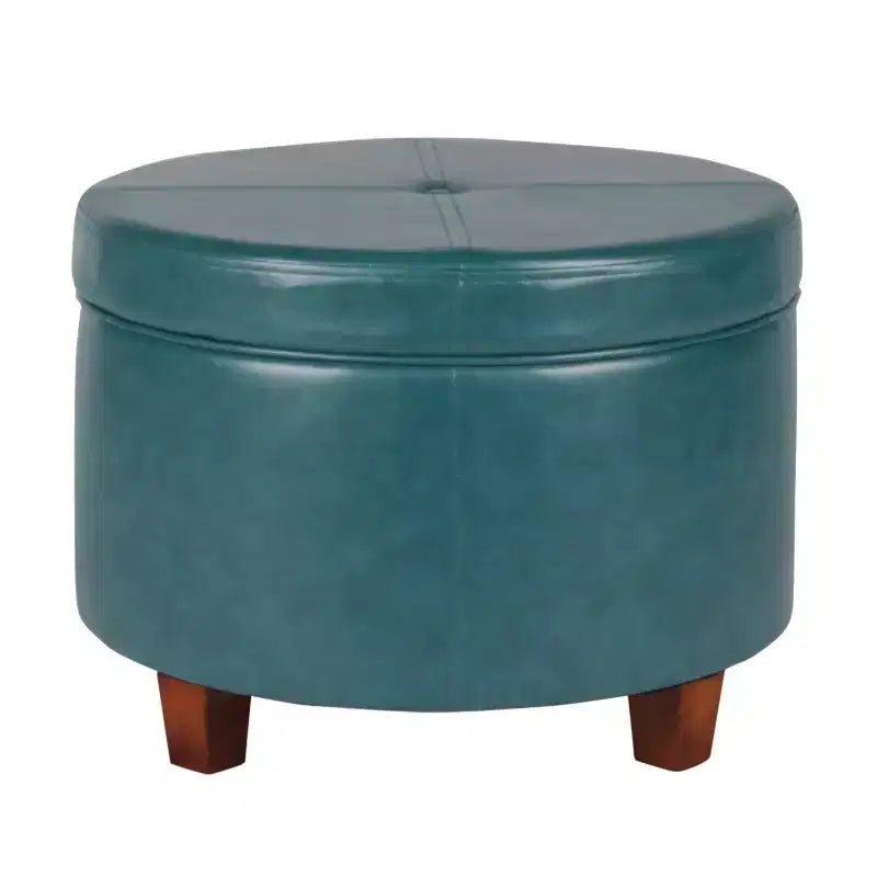 Large Round Storage Ottoman - HomePop
