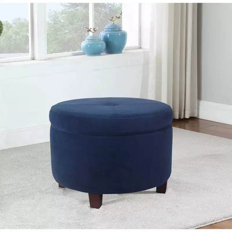 Large Round Storage Ottoman - HomePop