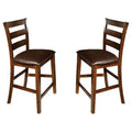 Set of 2 Kona Ladderback Counter Height Barstools with Polyurethane Upholstery - Intercon