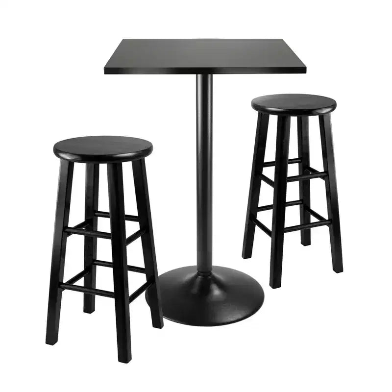 3pc 24" Obsidian Counter Height Dining set wood/black- Winsome
