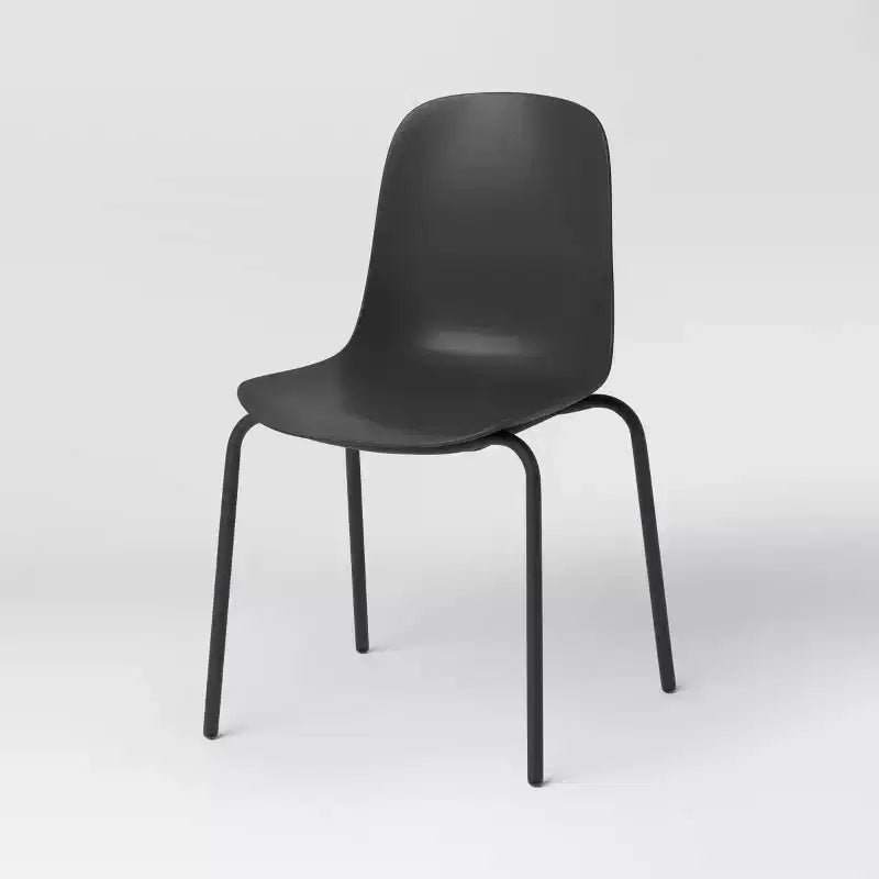 4pk Dining Chairs Black - Room Essentials™: Metal Frame, Armless, Powder-Coated Finish