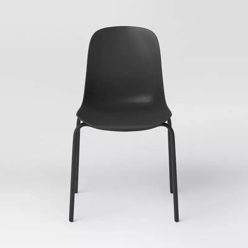 4pk Dining Chairs Black - Room Essentials™: Metal Frame, Armless, Powder-Coated Finish