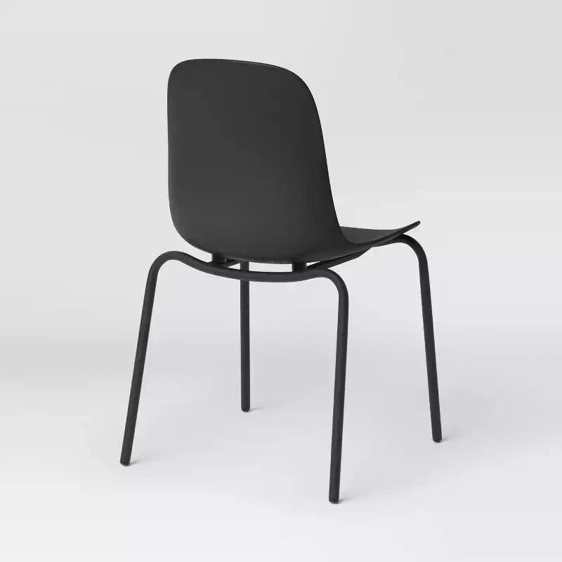 4pk Dining Chairs Black - Room Essentials™: Metal Frame, Armless, Powder-Coated Finish