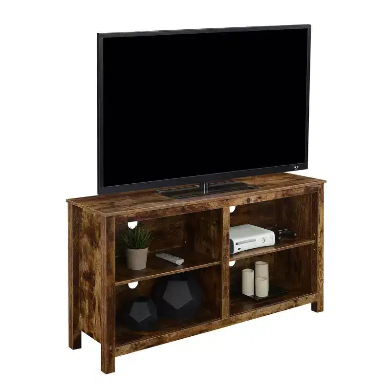 Montana Highboy TV Stand for TVs up to 65" with Shelves Barnwood - Breighton Home: Modern Style, MDF Frame, Fixed Shelf