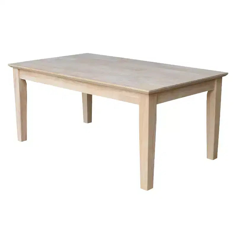 Shaker Tall Coffee Table - International Concepts: Solid Parawood, Farmhouse Style, Unfinished Wood