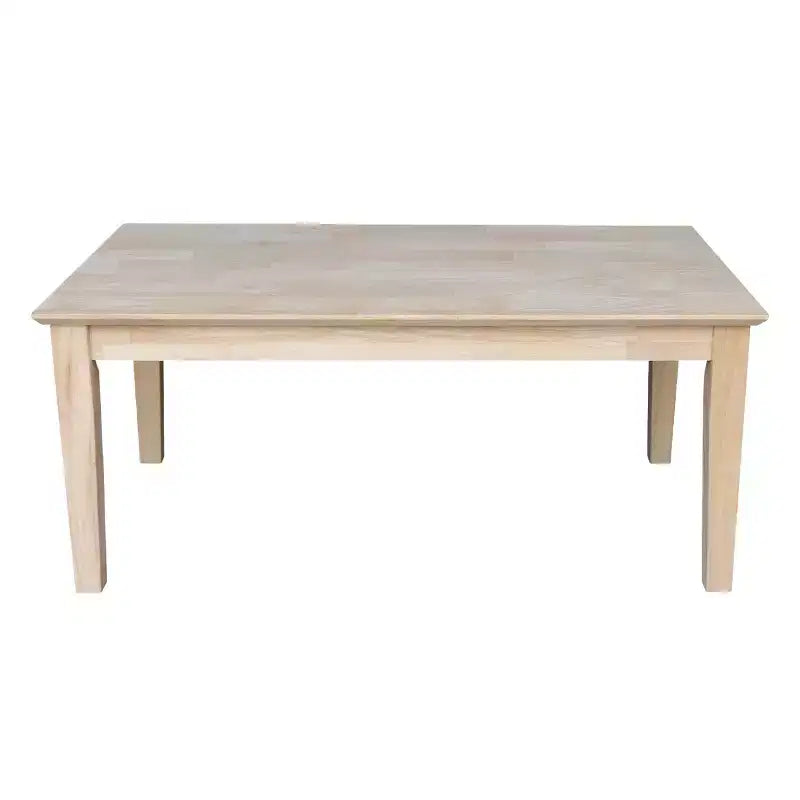 Shaker Tall Coffee Table - International Concepts: Solid Parawood, Farmhouse Style, Unfinished Wood