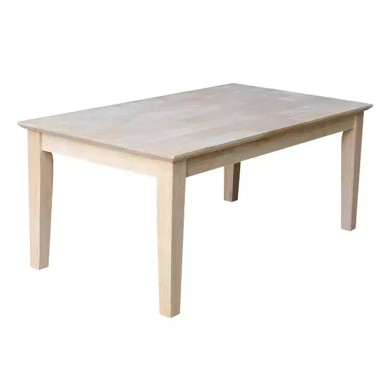 Shaker Tall Coffee Table - International Concepts: Solid Parawood, Farmhouse Style, Unfinished Wood