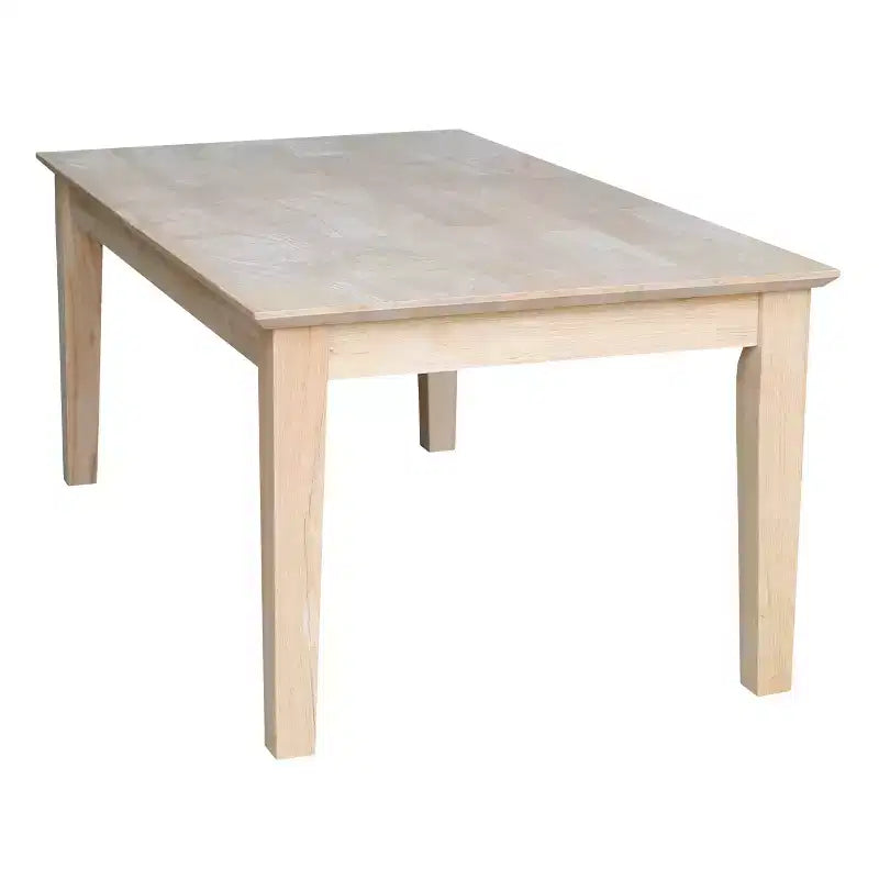 Shaker Tall Coffee Table - International Concepts: Solid Parawood, Farmhouse Style, Unfinished Wood