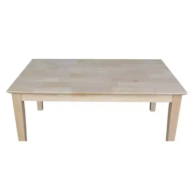 Shaker Tall Coffee Table - International Concepts: Solid Parawood, Farmhouse Style, Unfinished Wood