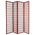 Oriental Furniture 6 ft. Tall Window Pane Shoji Screen - Rosewood (4 Panels): Hardwood & Metal Divider