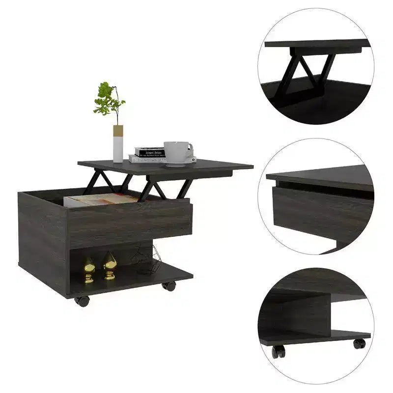 Verona Coffee Table Carbon Espresso - Boahaus: Modern Rectangular with Drawer, Wood Laminate