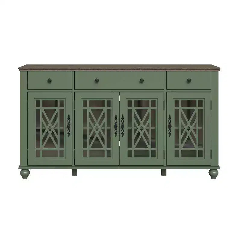 Festivo 63" Vintage Style Storage Accent Buffet Sideboard Cabinet with Drawers Green