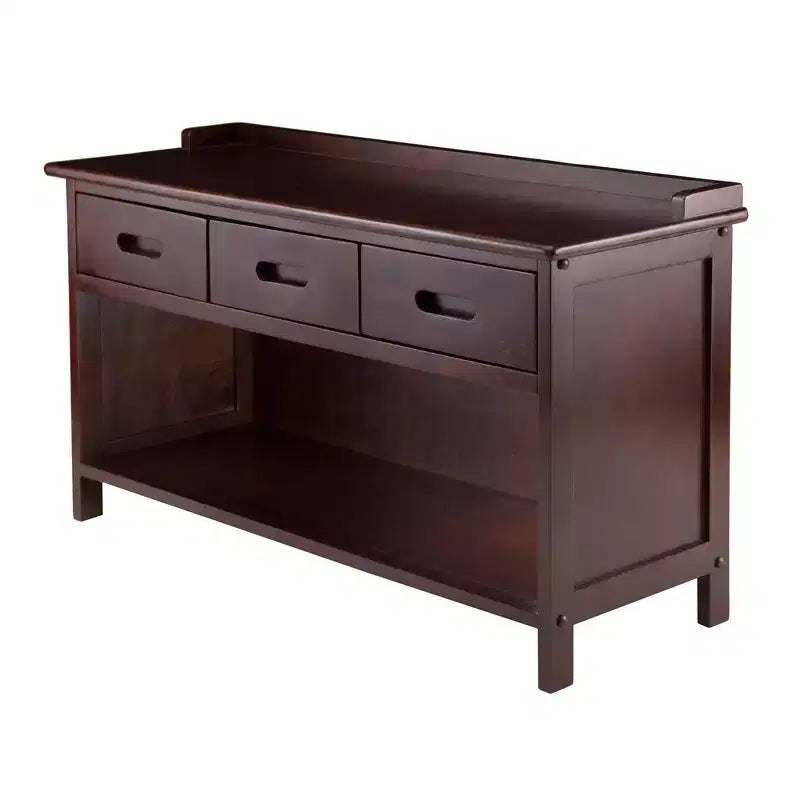Adriana Entryway Storage Bench with Baskets Walnut/Beige - Winsome: Wood Composite, Shoe Organizer, Spot Clean