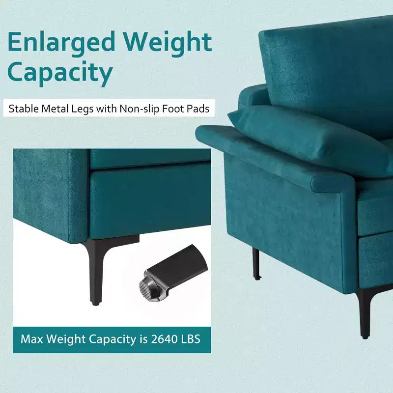 Costway Modern Modular L-shaped Sectional Sofa w/ Reversible Chaise & 4 USB Ports
