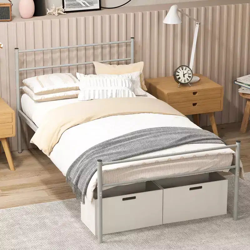 Costway Twin Metal Bed Frame Mattress Foundation No Box Spring Needed