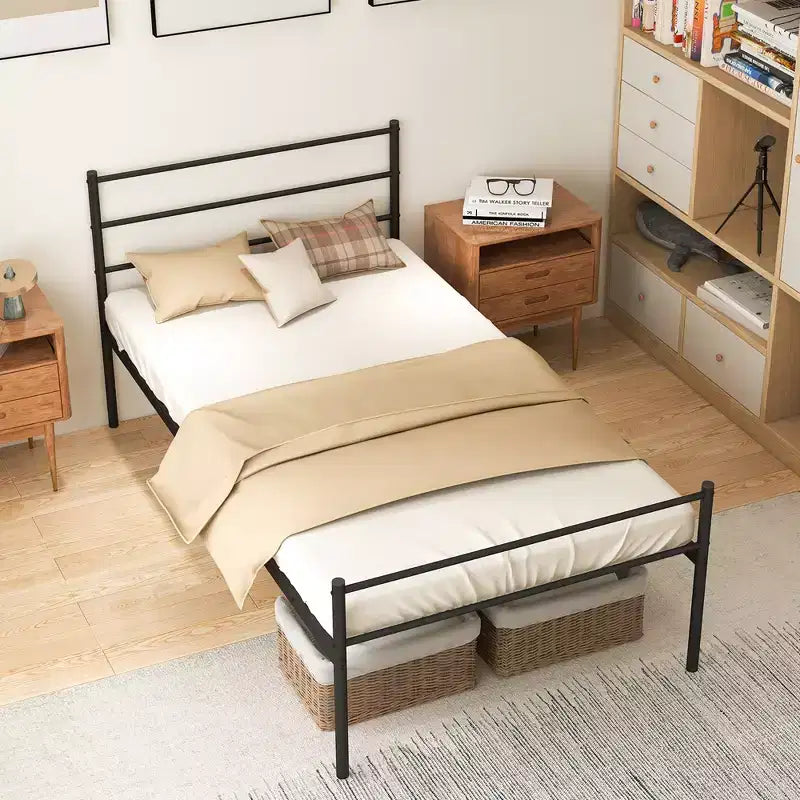 Costway Twin Metal Bed Frame Mattress Foundation No Box Spring Needed