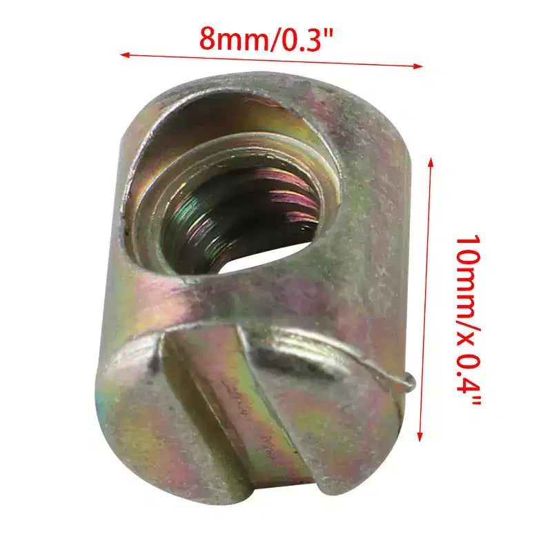Unique Bargains Bed Chair Barrel Cross Dowel Slotted Bolts Nuts 0.3 x 0.4 Bronze Tone 10 Pcs