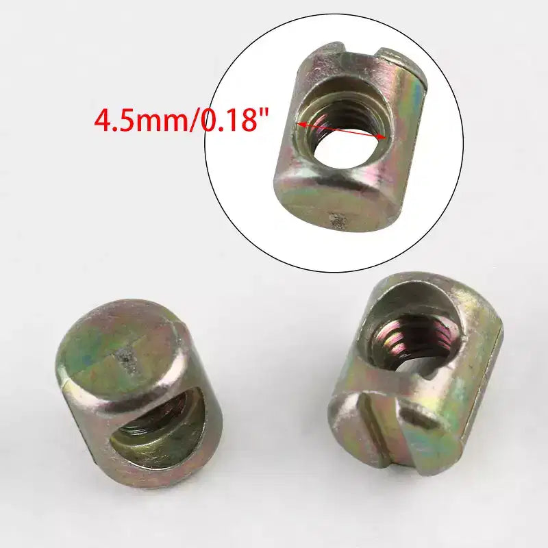 Unique Bargains Bed Chair Barrel Cross Dowel Slotted Bolts Nuts 0.3 x 0.4 Bronze Tone 10 Pcs