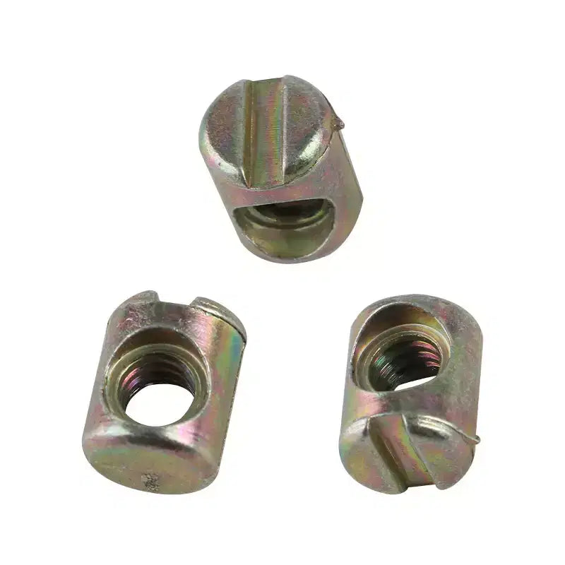 Unique Bargains Bed Chair Barrel Cross Dowel Slotted Bolts Nuts 0.3 x 0.4 Bronze Tone 10 Pcs