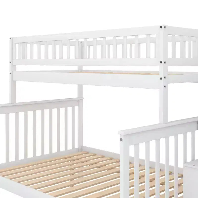 Twin over Full Stairway Bunk Bed with Storage-ModernLuxe
