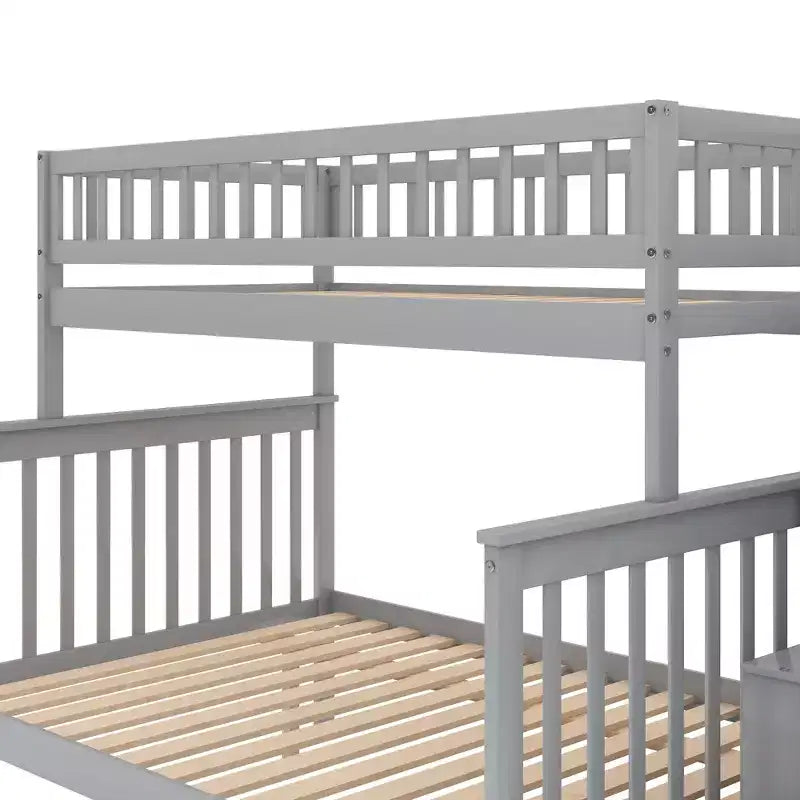 Twin over Full Stairway Bunk Bed with Storage-ModernLuxe