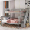 Twin over Full Stairway Bunk Bed with Storage-ModernLuxe