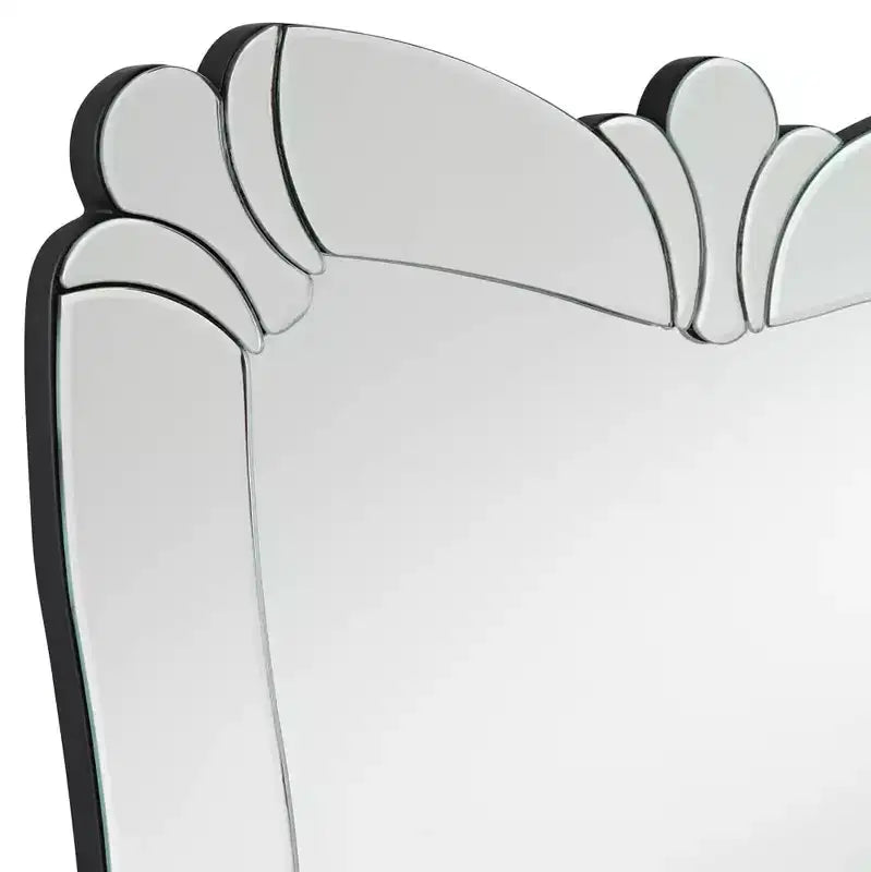 Possini Euro Design Fabrina Rectangular Vanity Decorative Wall Mirror Modern Beveled Edge Flower Glass Mirrored Frame 26 Wide for Bathroom Bedroom