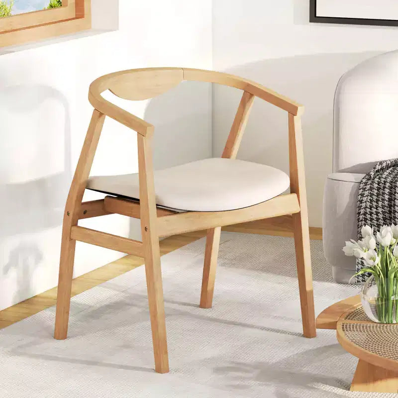 Costway Bamboo Accent Chair Modern Bamboo Armchair Upholstered Leisure Chair Living Room