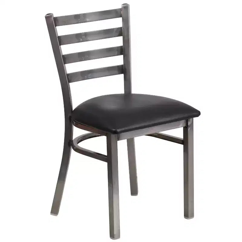 Emma and Oliver 2 Pack Clear Coated Ladder Back Metal Restaurant Chair