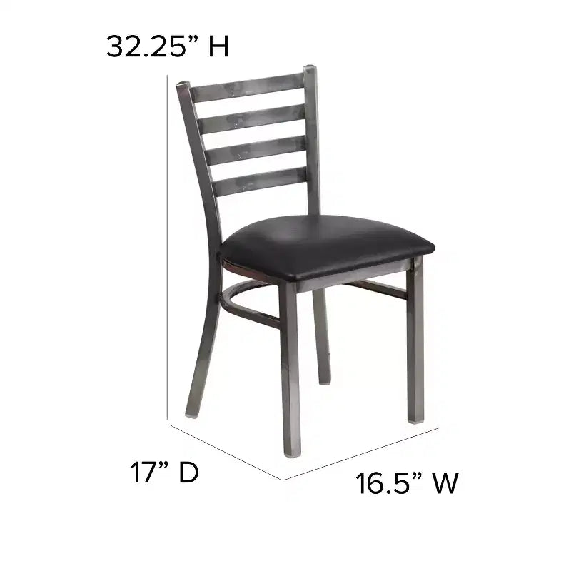 Emma and Oliver 2 Pack Clear Coated Ladder Back Metal Restaurant Chair